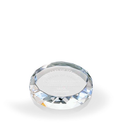 Round Gem-Cut Crystal Paperweight