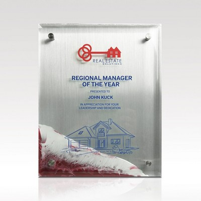 Red Acrylic Plaque 5x7 Rising Edge