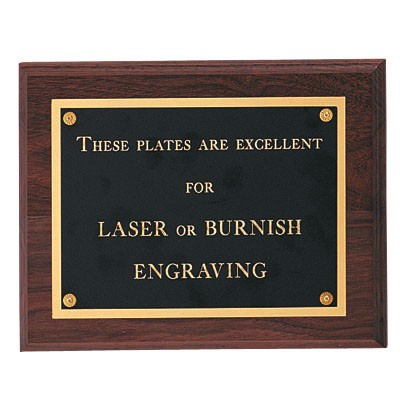 Horizontal Walnut Finish Plaque w/Large Silk Screened Plate (10"x 8")